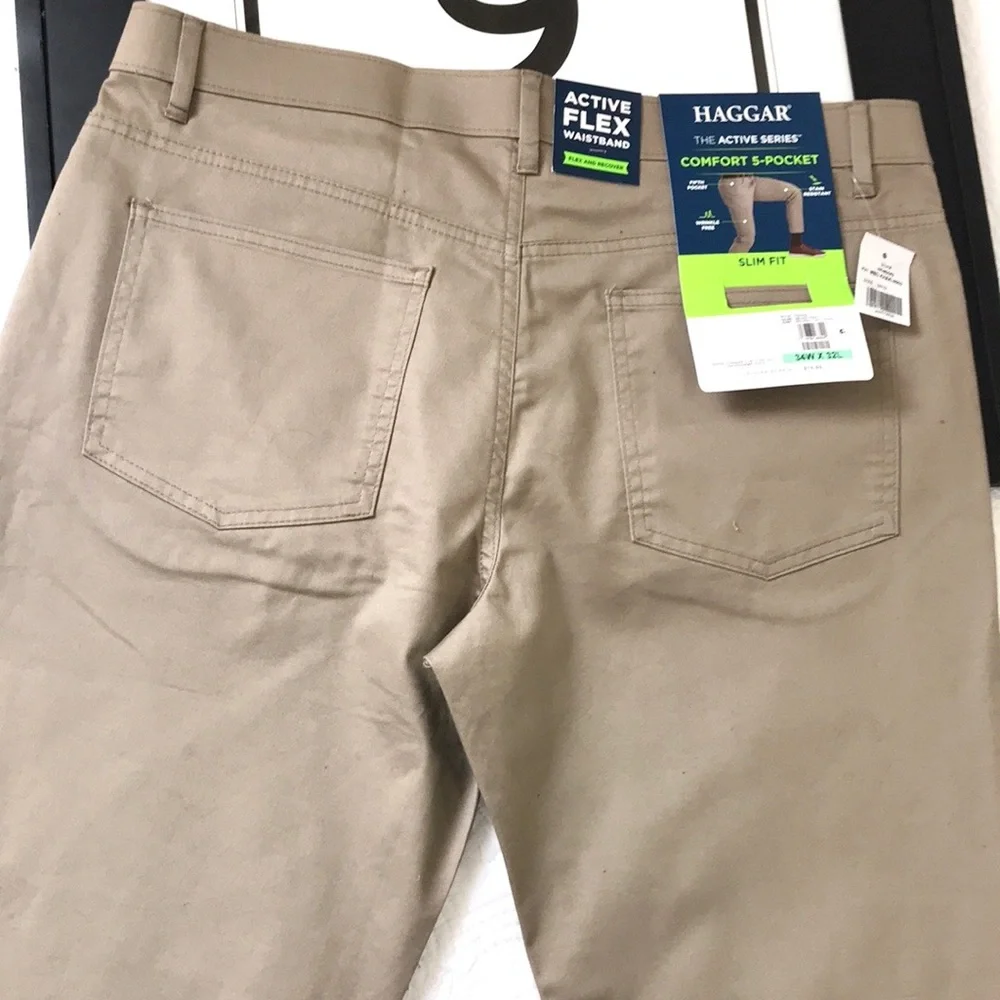 NWT Haggar Active Series Broken Twill Pants